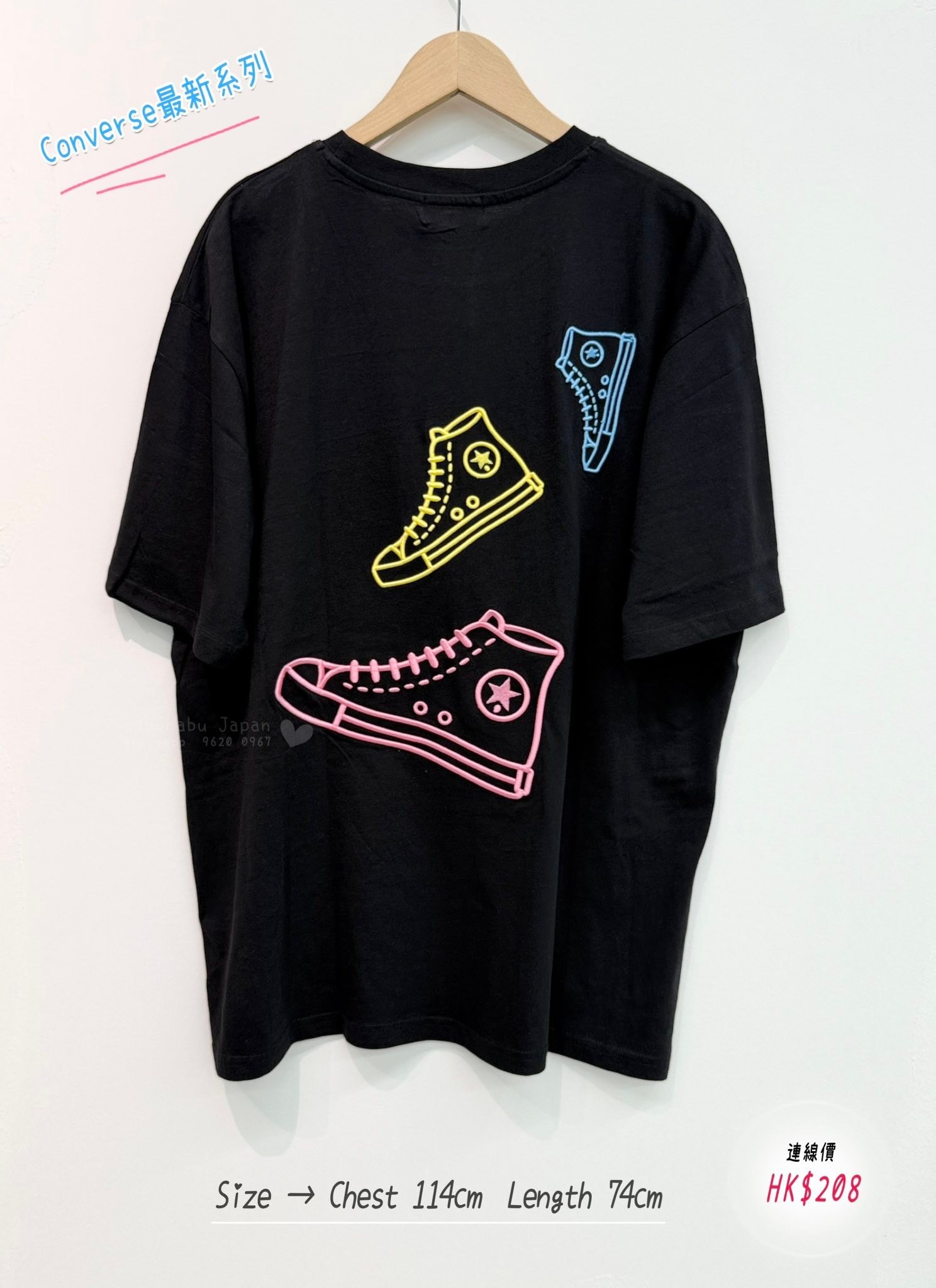 日本最新出系列 𝐶𝑜𝑛𝑣𝑒𝑟𝑠𝑒 彩色刺繡logo 圖案配色棉質 Top✨