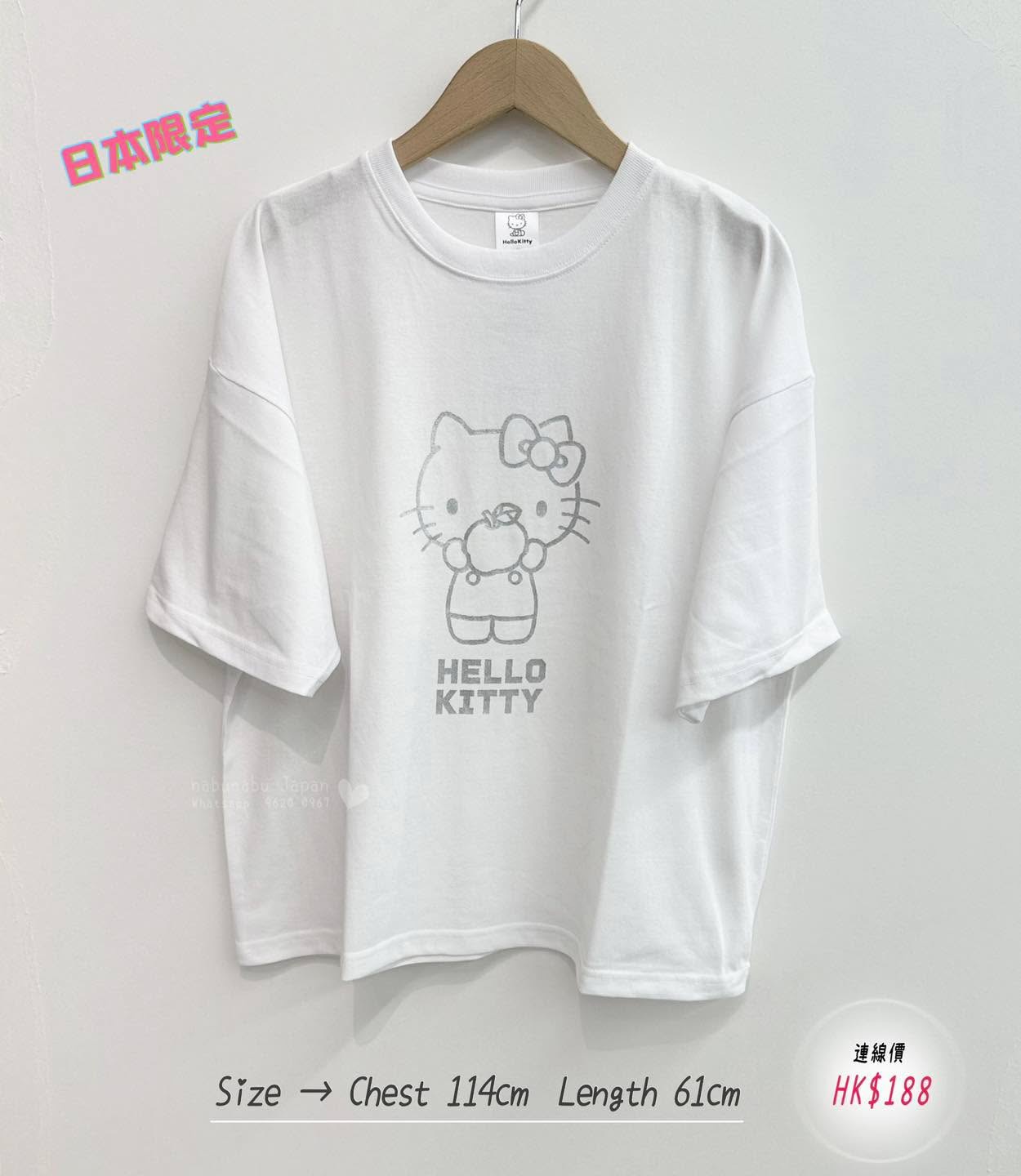 #5月日本連線中 #夏物新作 #日本限定 🎨2 𝒸𝑜𝓁𝑜𝓇 ✈ 日本最新出character  kitty🍎圖案配色棉質 Top✨