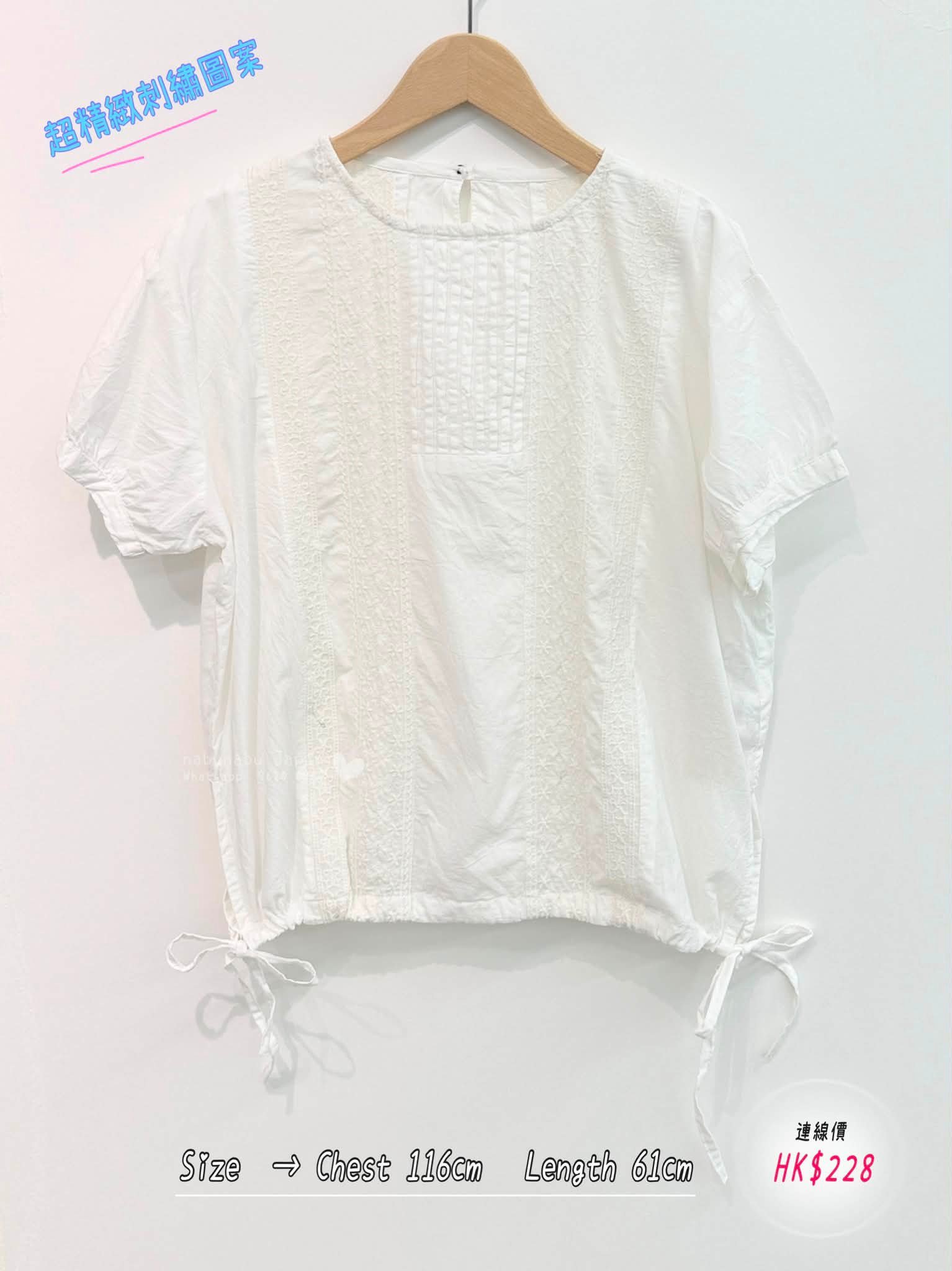 日本最新出全部刺繡花襯衫 top